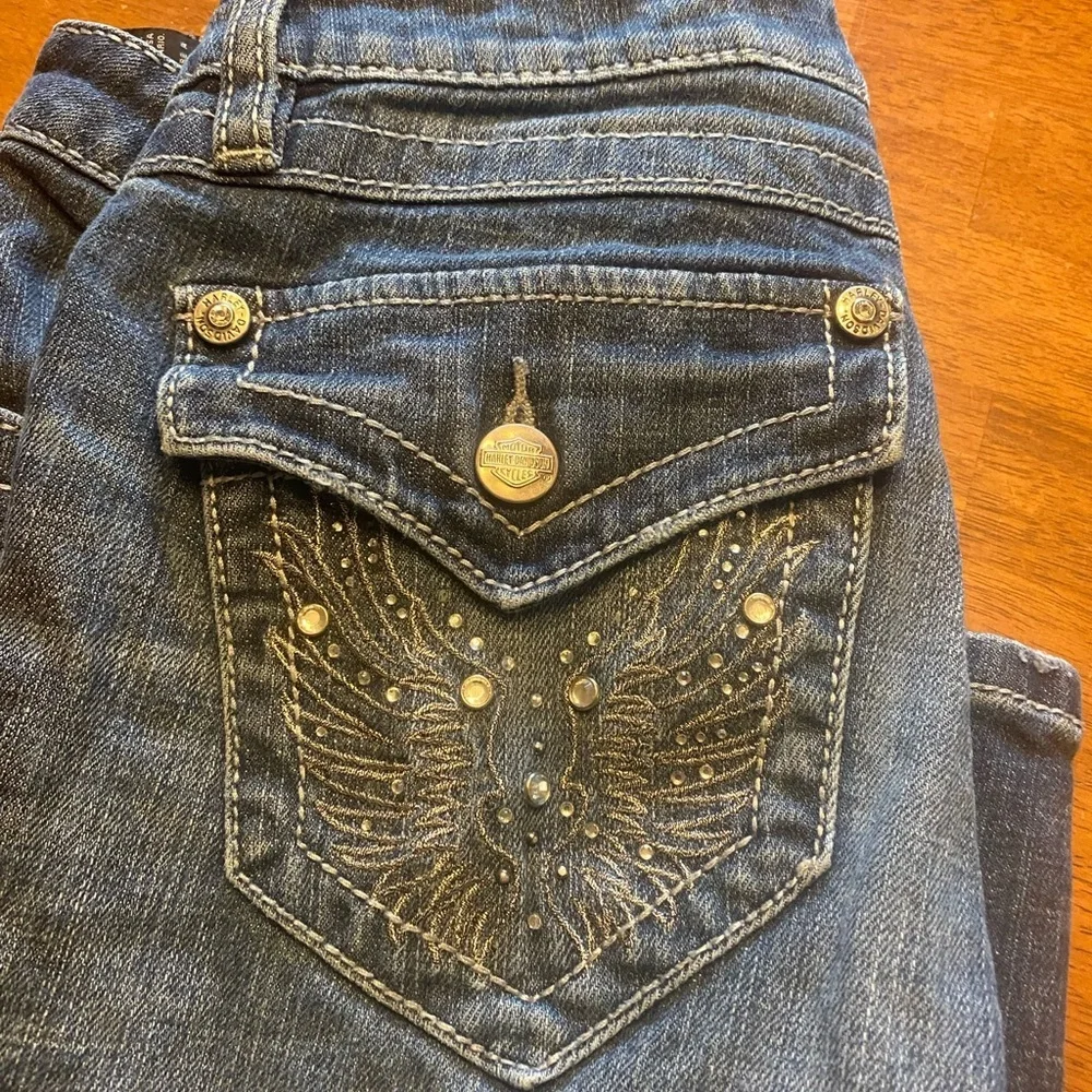 VTG Harley-Davidson Women's Embellished Dark Wash Bootcut Jeans